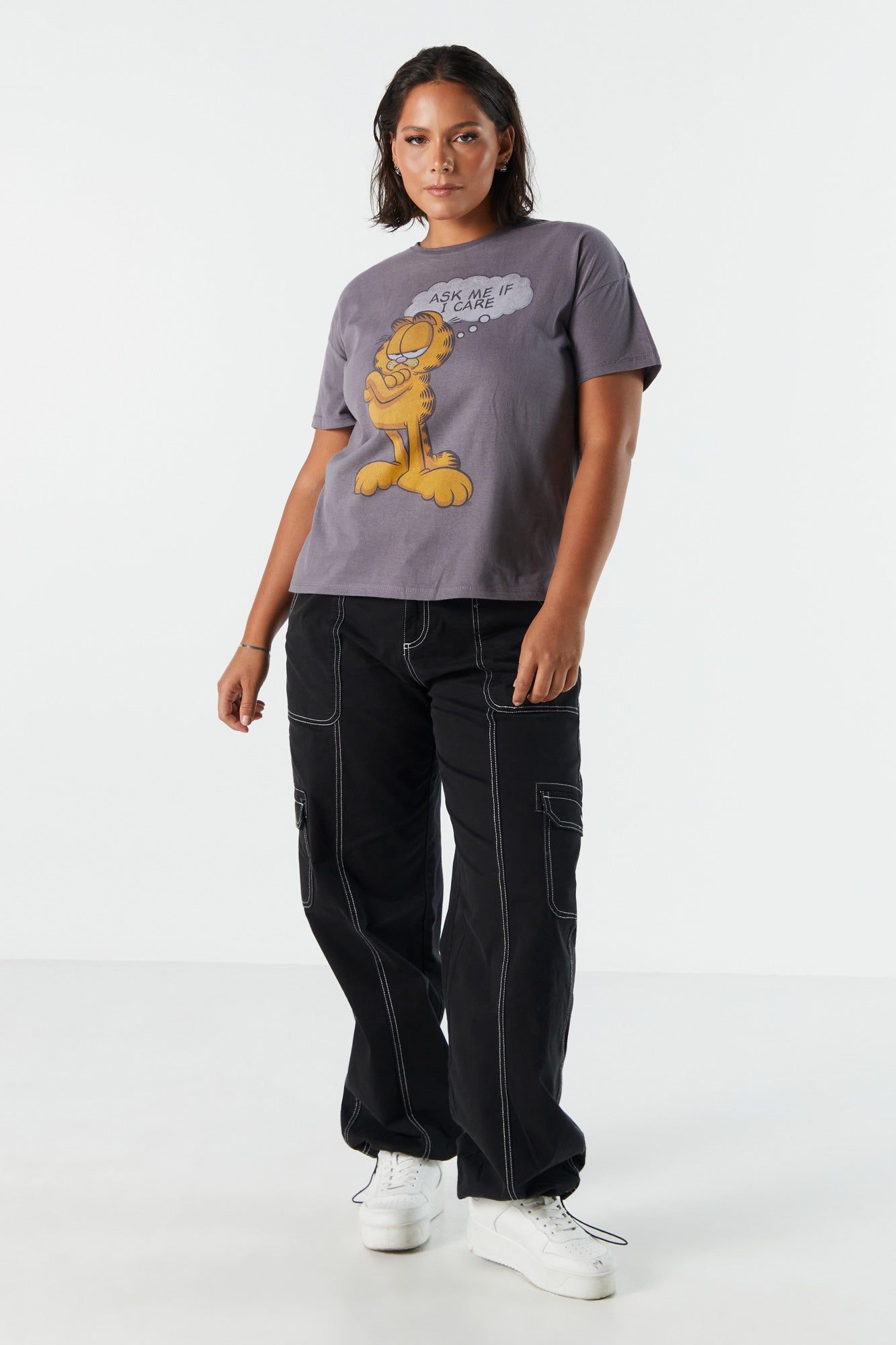 T-shirt coupe garçonne à imprimé Garfield sold by Urban Planet product image thumbnail 3