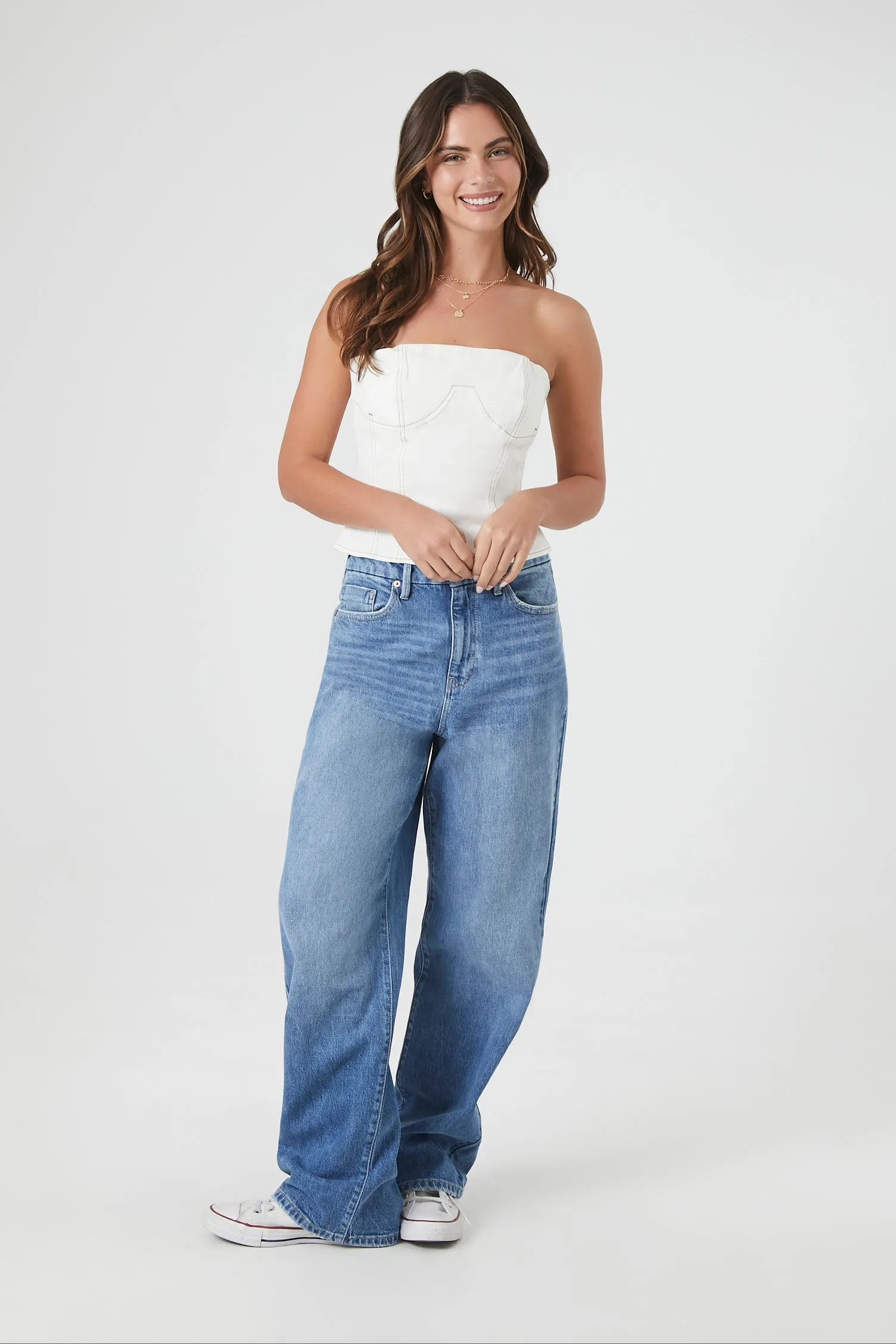 Haut bustier tubulaire en denim sold by Urban Planet product image thumbnail 5