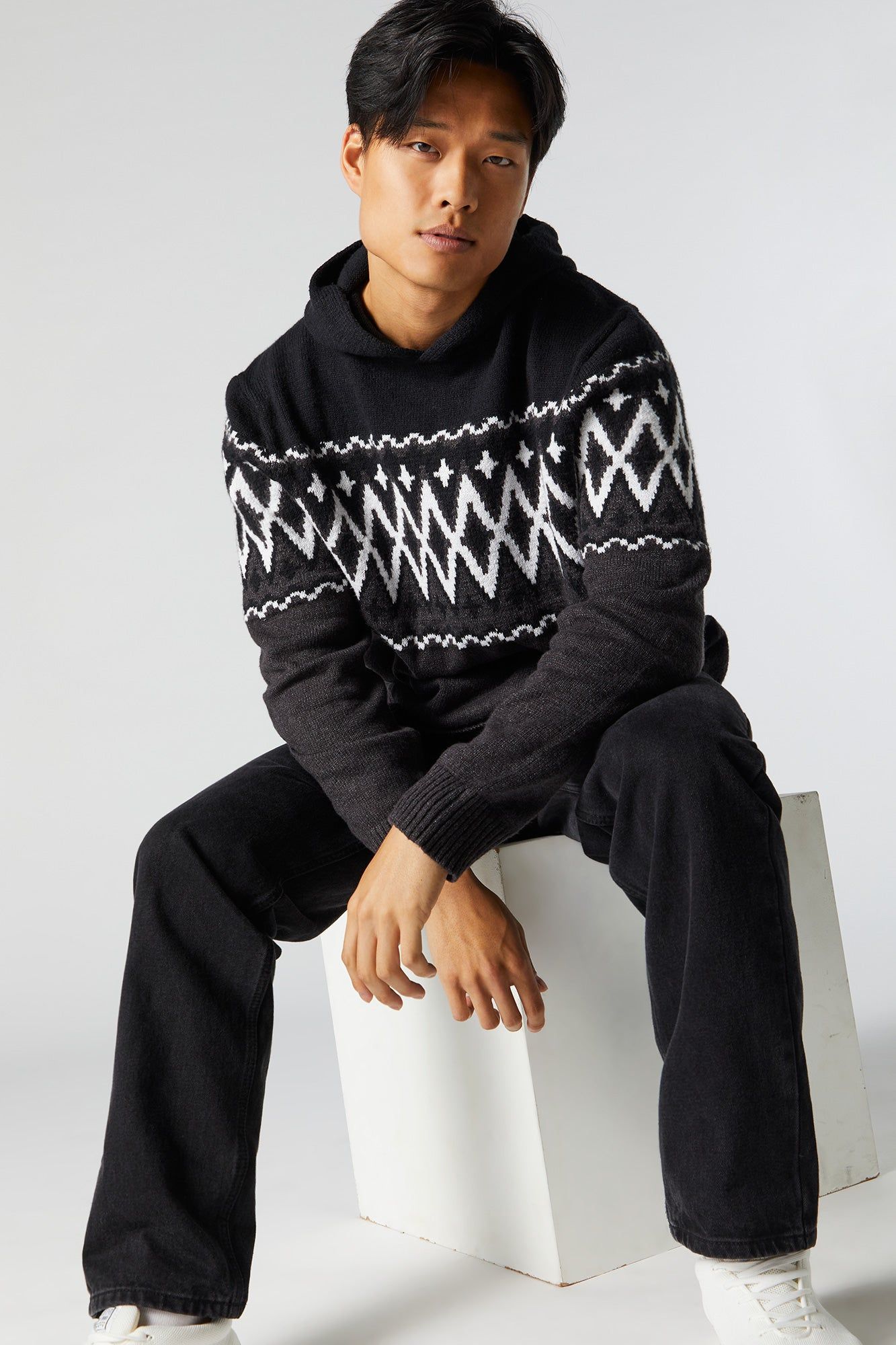 Fairisle Knit Hoodie sold by Urban Planet product image thumbnail 4
