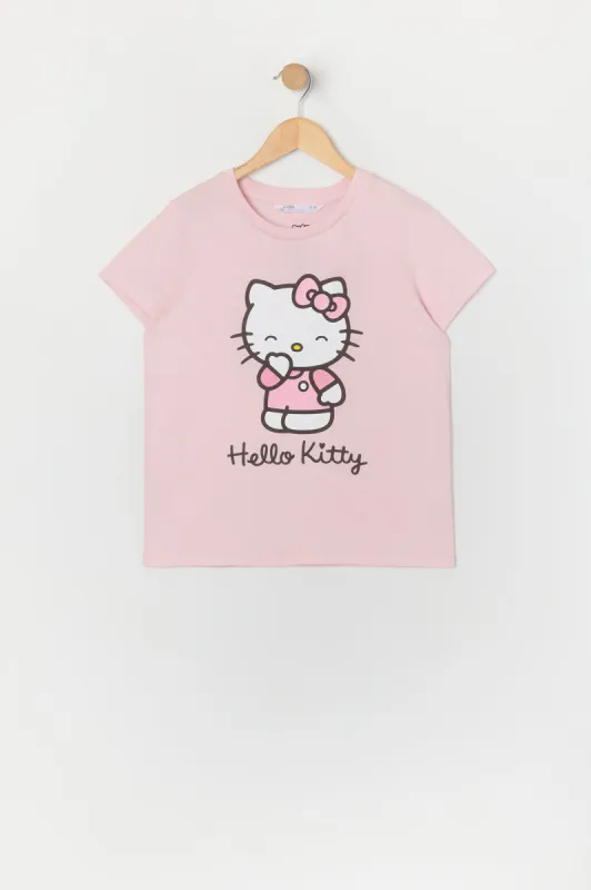T-shirt rose à imprimé Hello Kitty pour fille sold by Urban Planet
