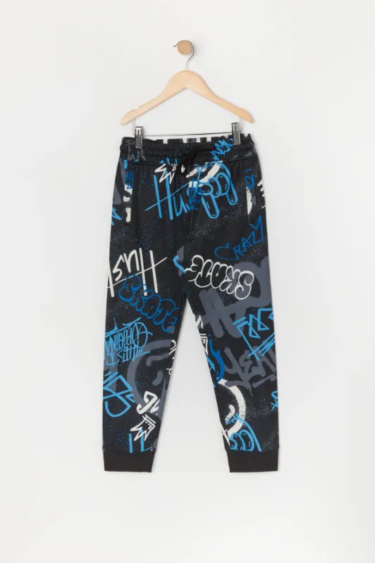 Boys Graffiti Print Jogger sold by Urban Planet