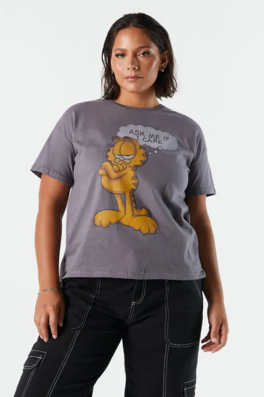 T-shirt coupe garçonne à imprimé Garfield sold by Urban Planet