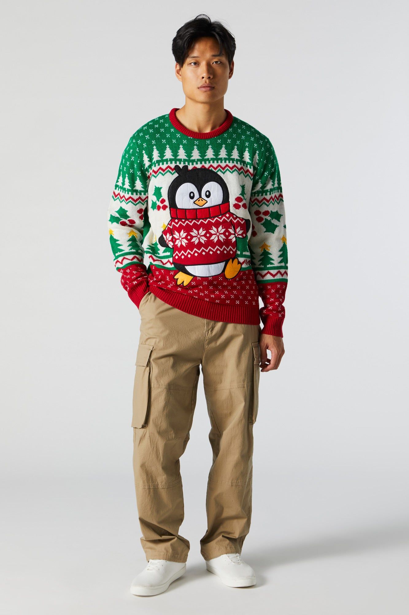 Furry Penguin Embroidered Xmas Sweater sold by Urban Planet product image thumbnail 3
