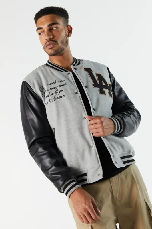 PS Embroidered Varsity Jacket sold by Urban Planet