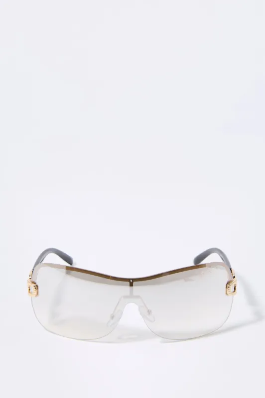 Rimless Shield Sunglasses sold by Urban Planet