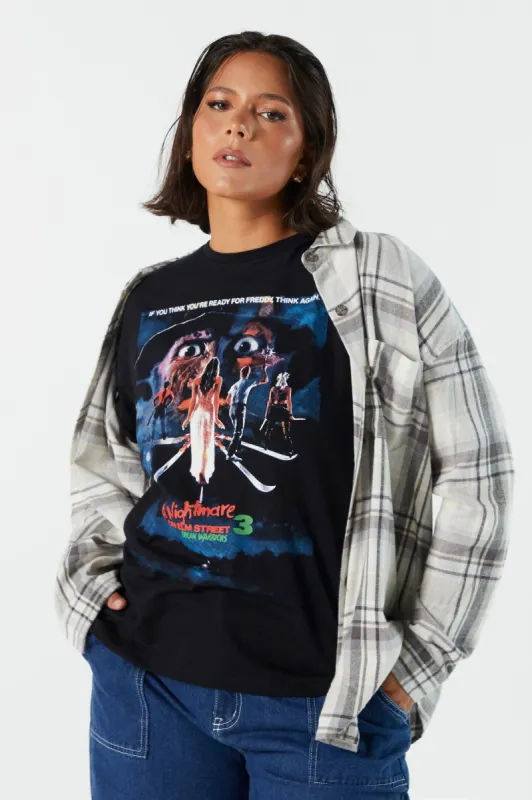 T-shirt coupe garçonne à imprimé Nightmare On Elm Stree sold by Urban Planet