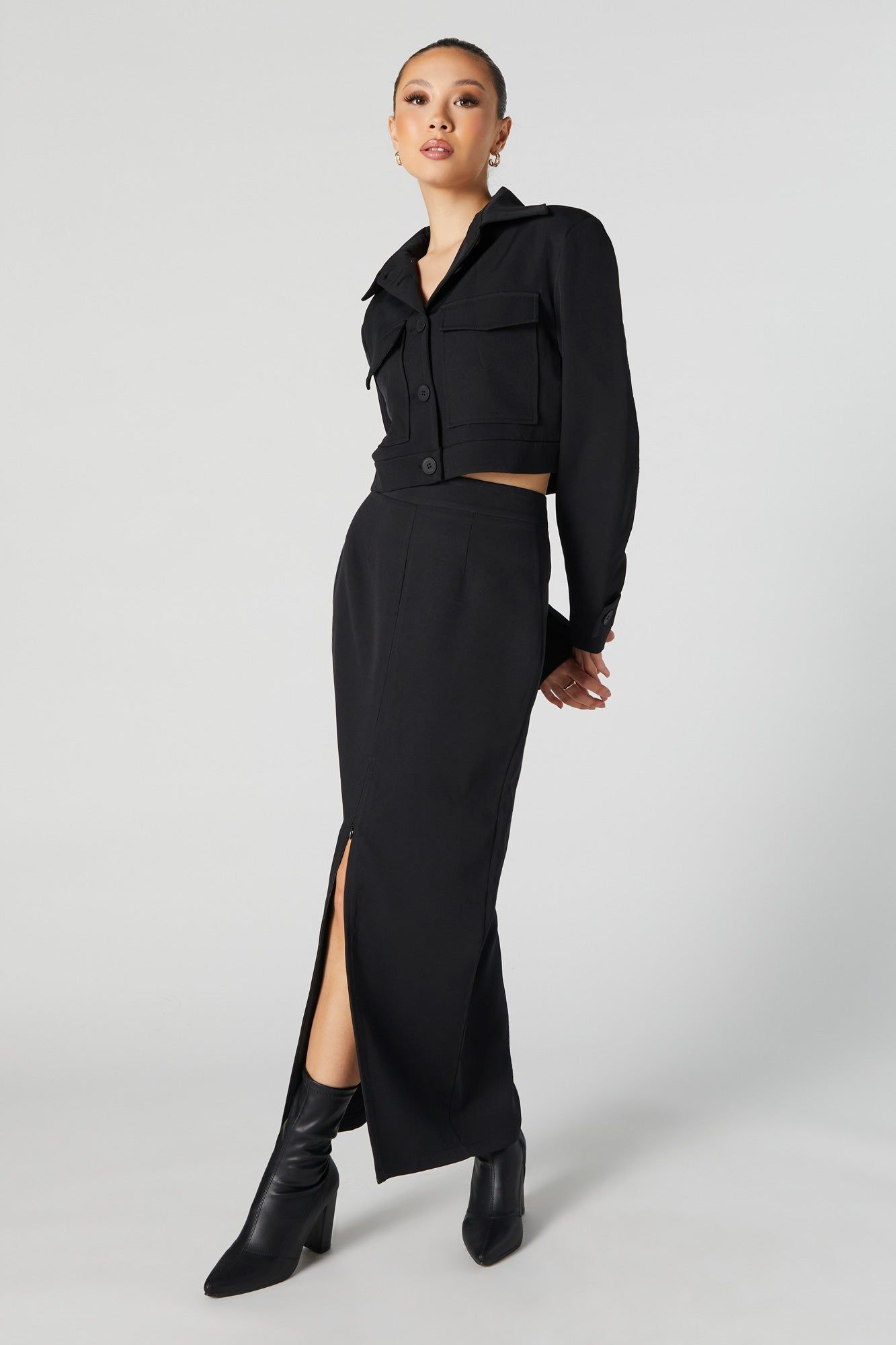 Front Zip Maxi Skirt sold by Urban Planet