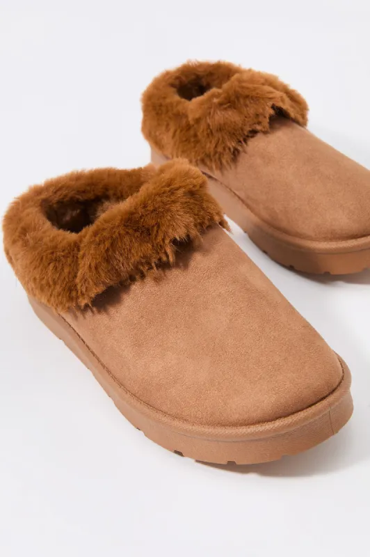 Girls Faux-Fur Collared Booties sold by Urban Planet