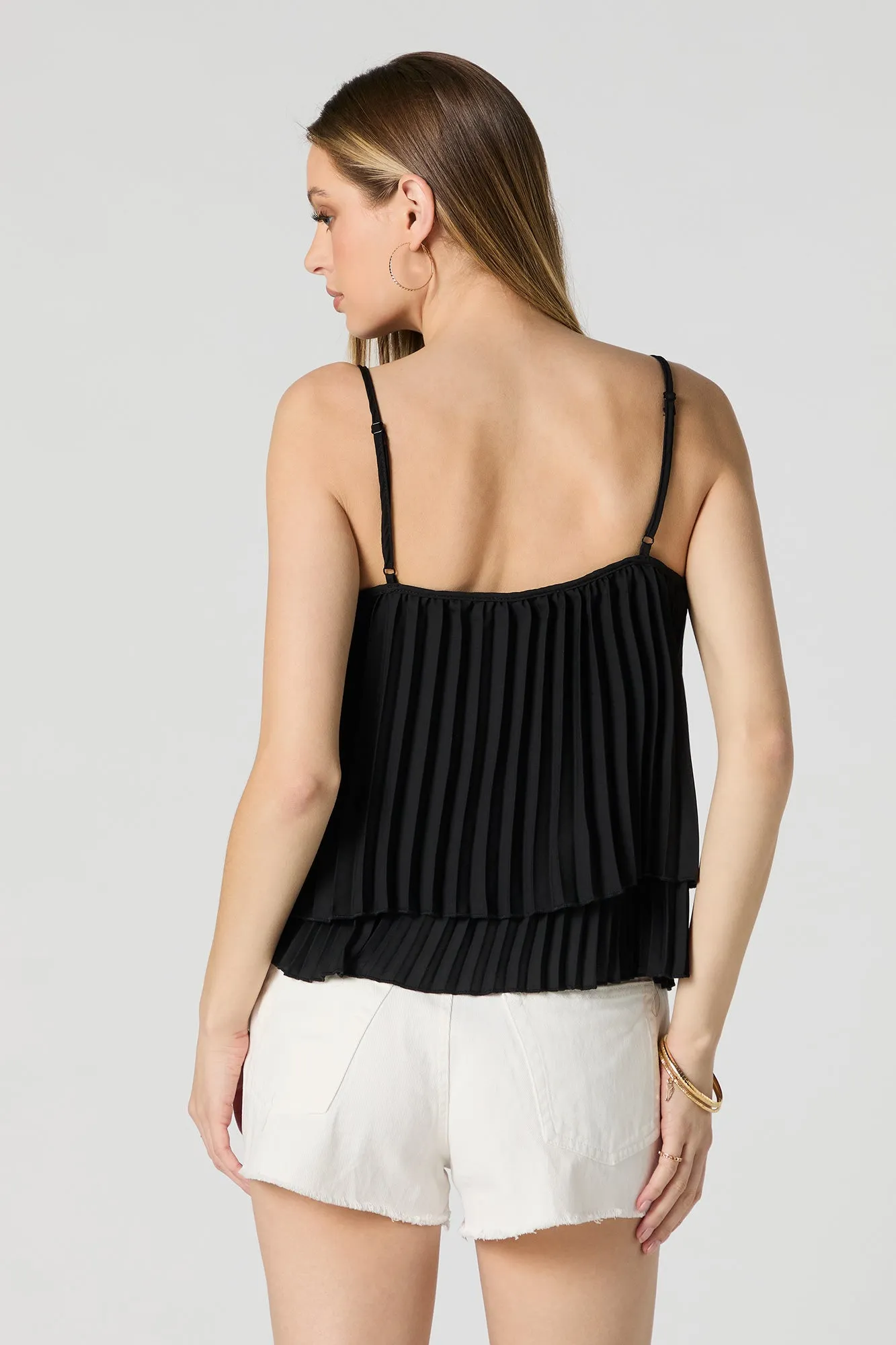 Satin Pleated Layered Cami sold by Urban Planet product image thumbnail 5