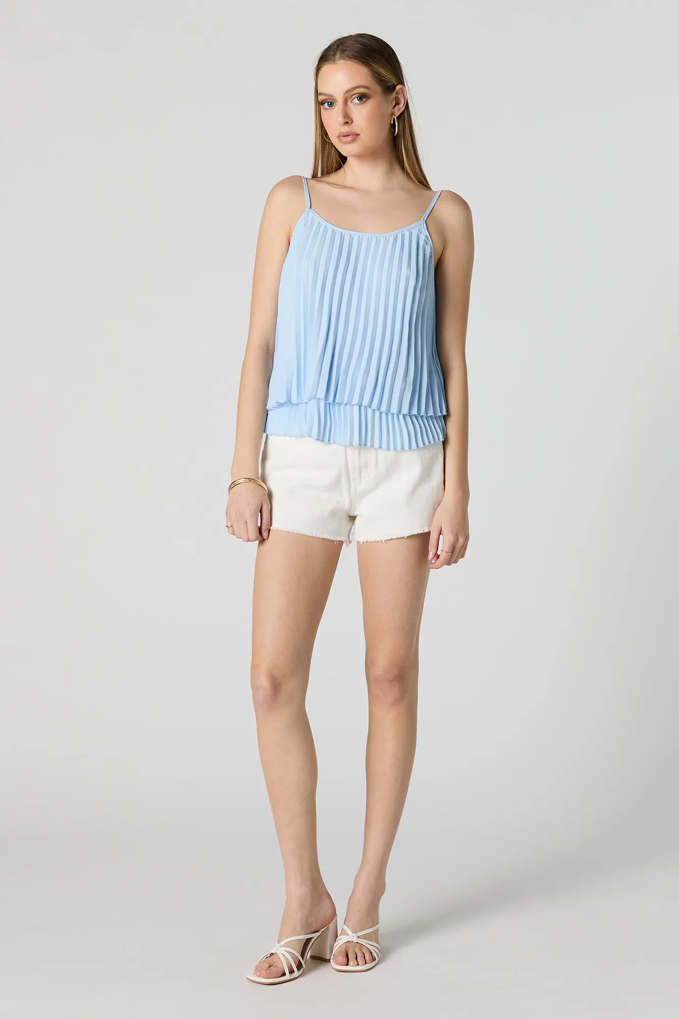 Satin Pleated Layered Cami sold by Urban Planet product image thumbnail 3