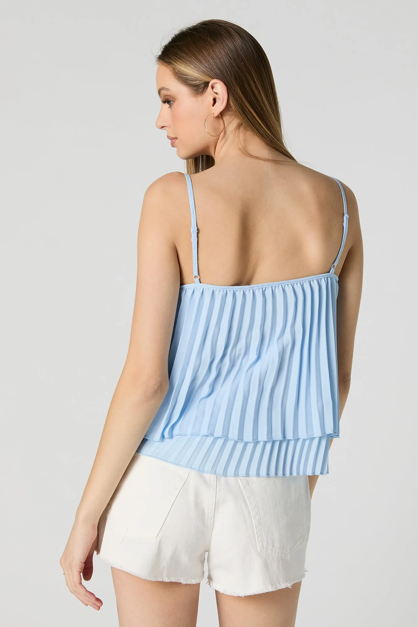 Satin Pleated Layered Cami sold by Urban Planet product image thumbnail 2