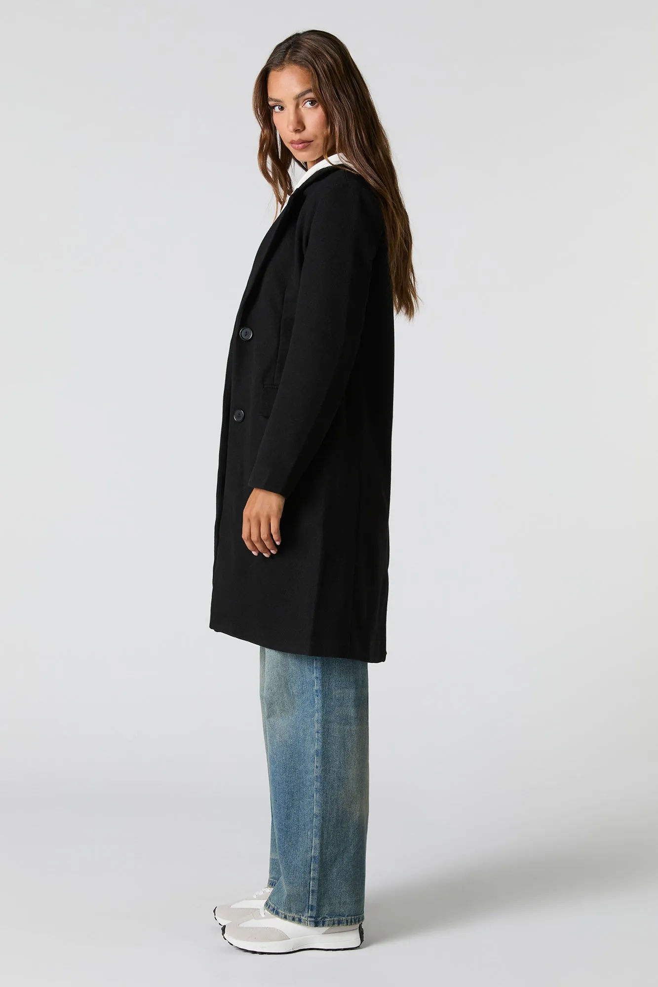 Collared Double Button Coat sold by Urban Planet product image thumbnail 5