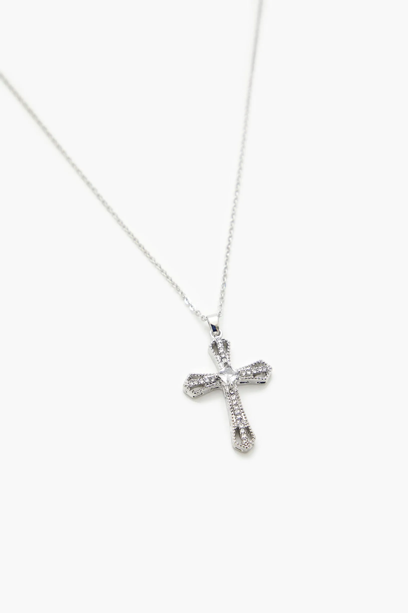 Rhinestone Cross Pendant Necklace sold by Urban Planet product image thumbnail 2
