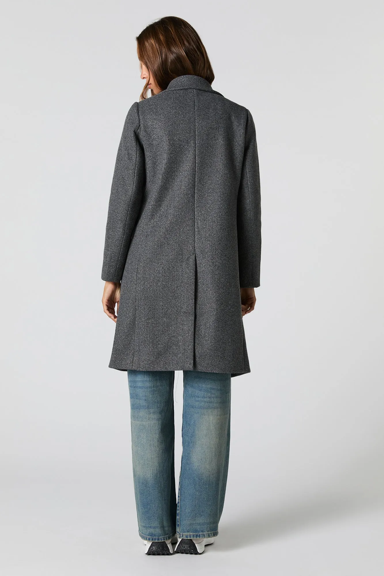 Collared Double Button Coat sold by Urban Planet product image thumbnail 3