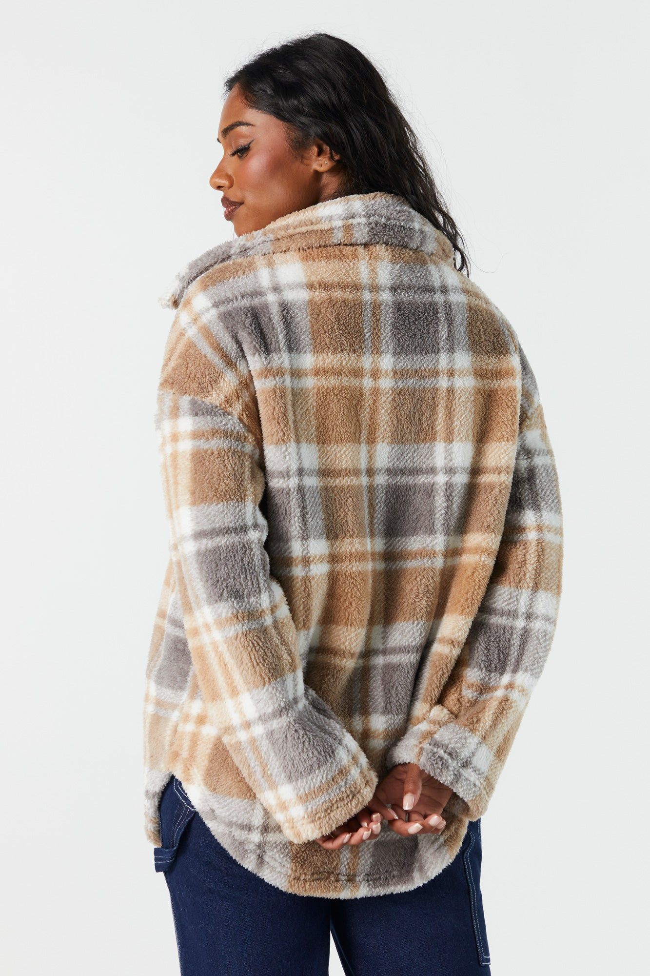 Plush Plaid Shacket sold by Urban Planet product image thumbnail 2