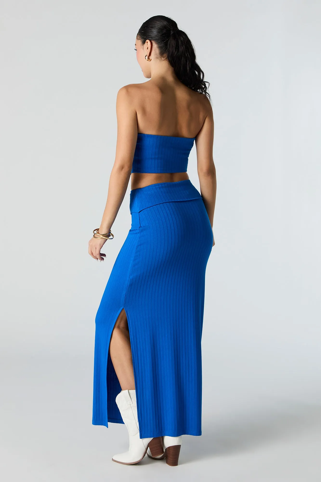 Ribbed Slit Maxi Skirt sold by Urban Planet product image thumbnail 3
