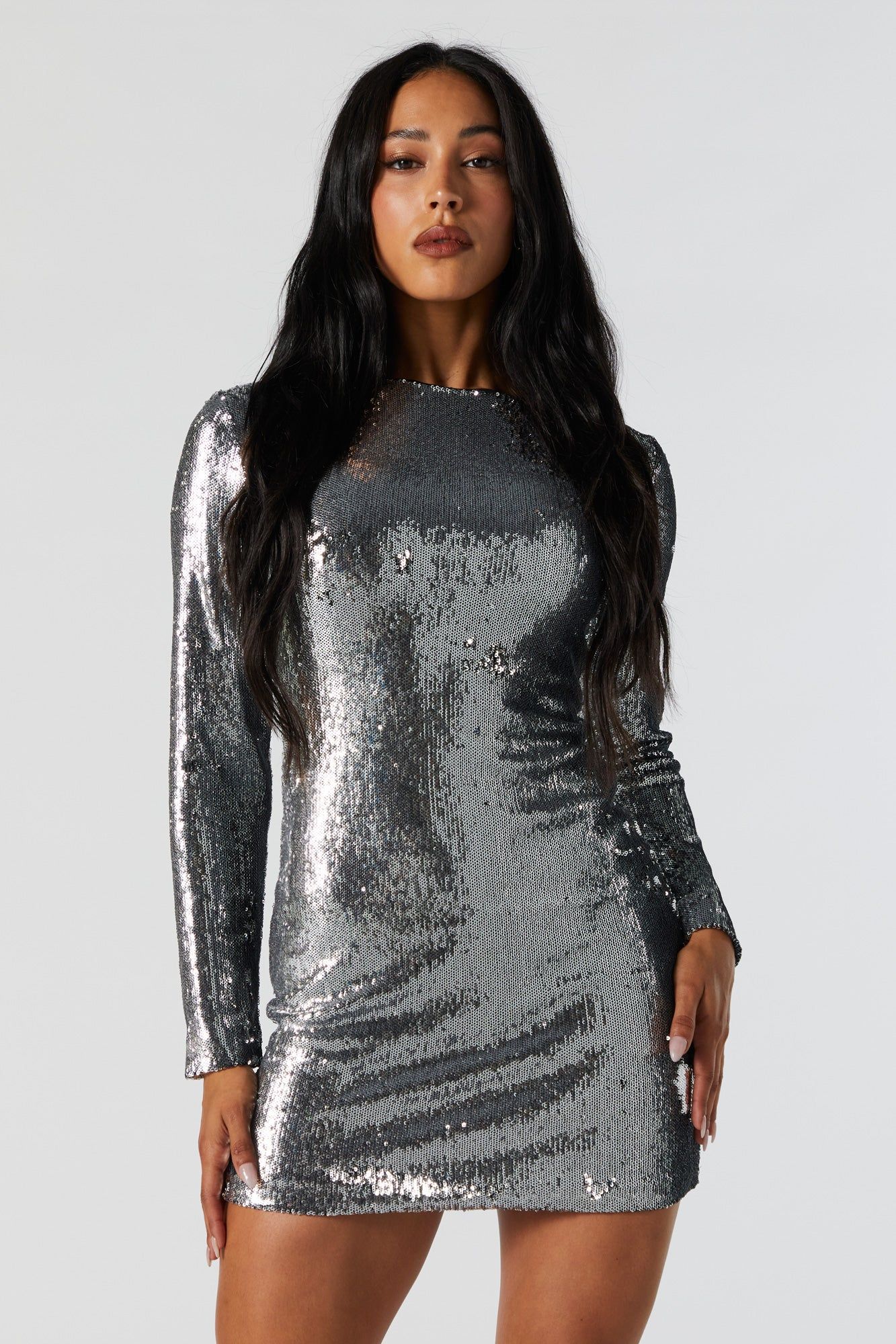 Minirobe à manches longues avec paillettes sold by Urban Planet product image thumbnail 2