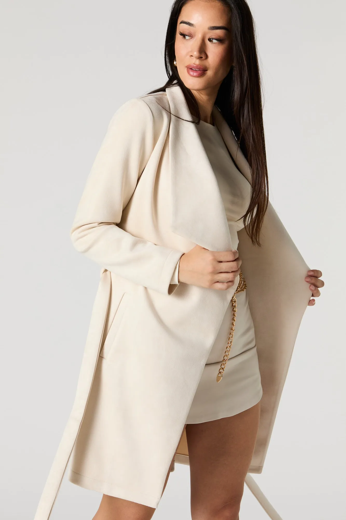 Blouson asymétrique en similisuède avec ceinture sold by Urban Planet product image thumbnail 4