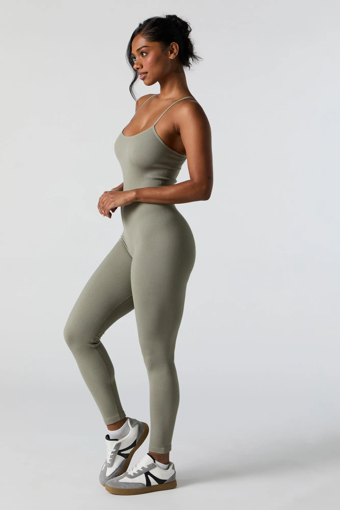 Seamless Ribbed Cami Jumpsuit sold by Urban Planet product image thumbnail 2