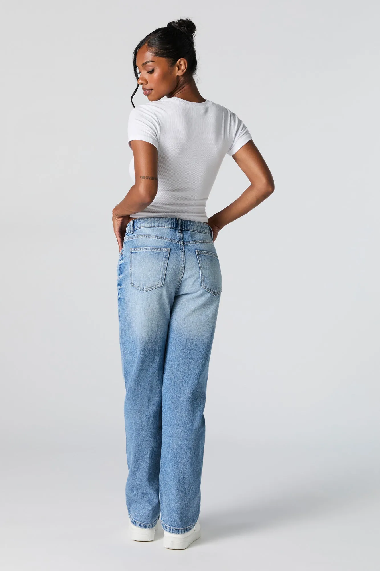 Medium Vintage Wash High Rise Straight Leg Jean sold by Urban Planet product image thumbnail 3