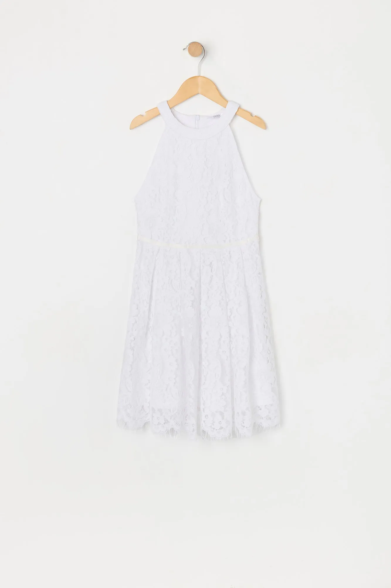 Girls Floral Lace Halter Skater Dress sold by Urban Planet product image thumbnail 3