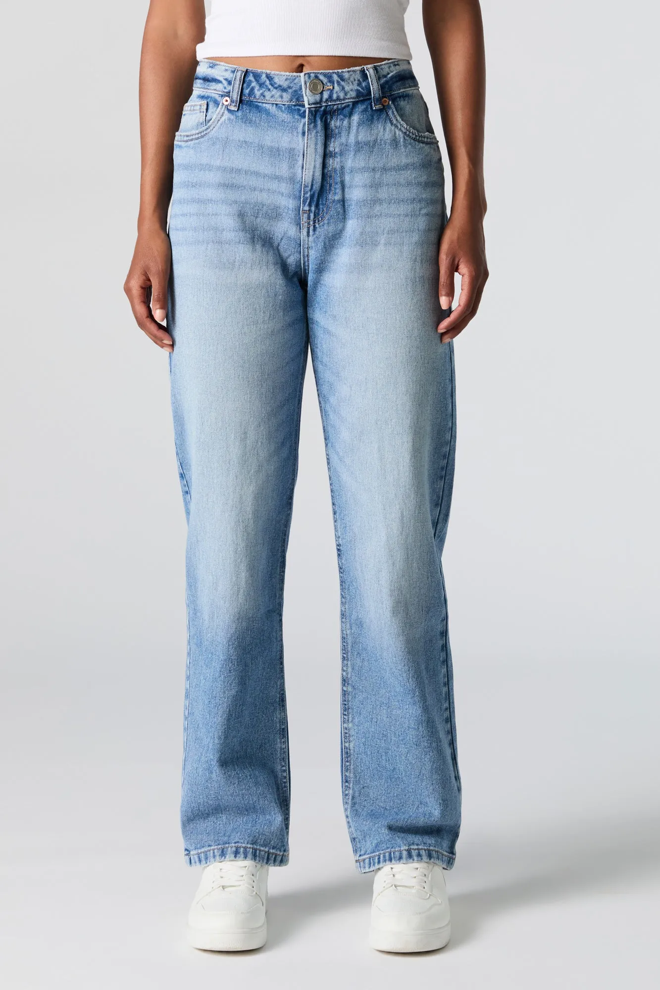 Medium Vintage Wash High Rise Straight Leg Jean sold by Urban Planet product image thumbnail 2