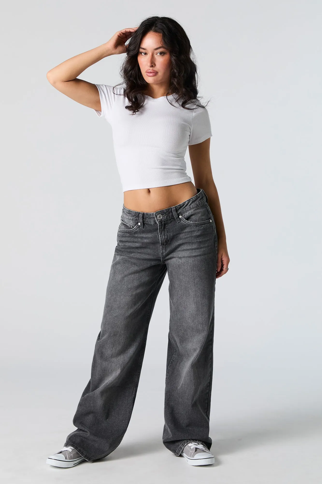 Grey Wash Low Rise Skater Jean sold by Urban Planet