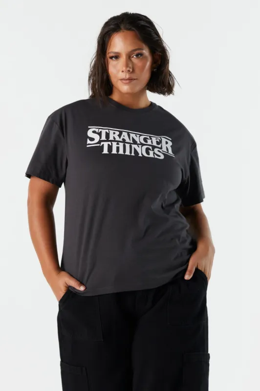 T-shirt coupe garçonne à imprimé Stranger Things sold by Urban Planet
