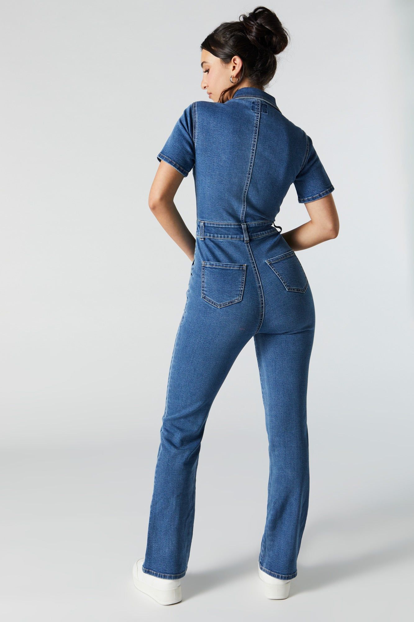 Medium Wash Denim Zip-Up Jumpsuit sold by Urban Planet product image thumbnail 2