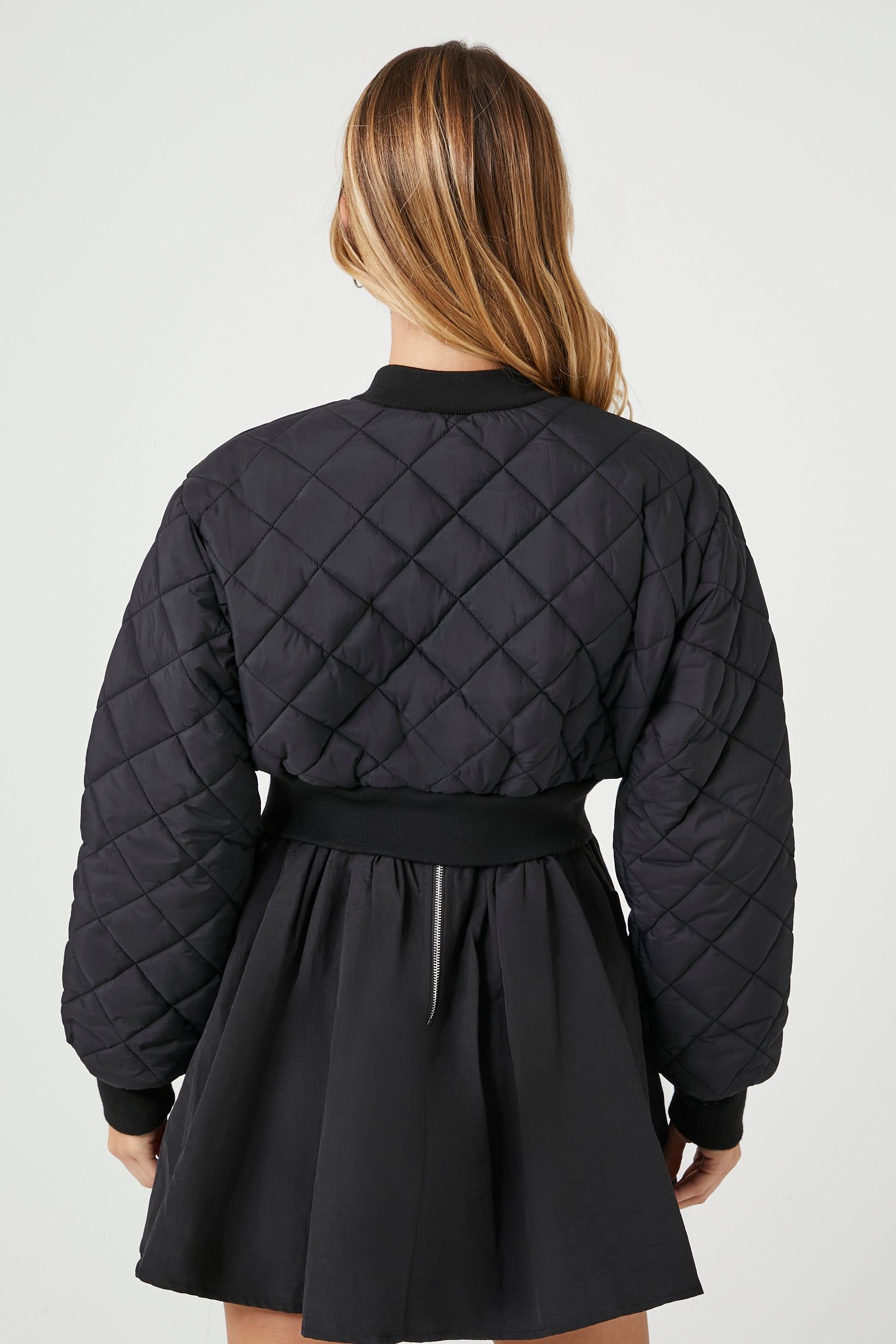 Cropped Quilted Bomber Jacket sold by Urban Planet product image thumbnail 3