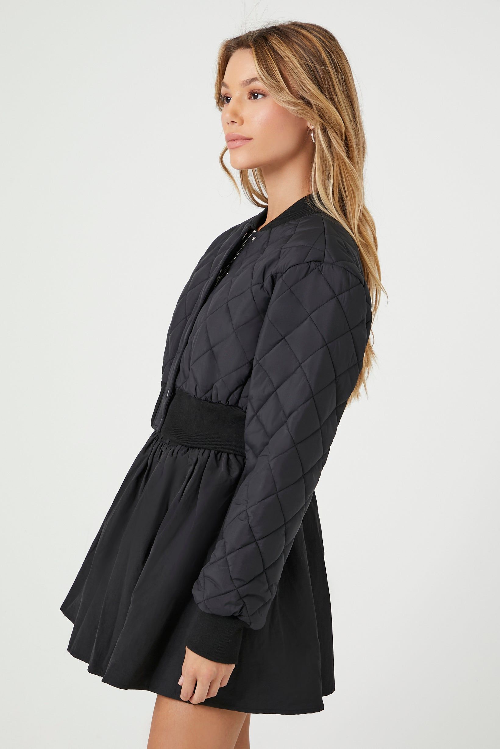 Cropped Quilted Bomber Jacket sold by Urban Planet product image thumbnail 2