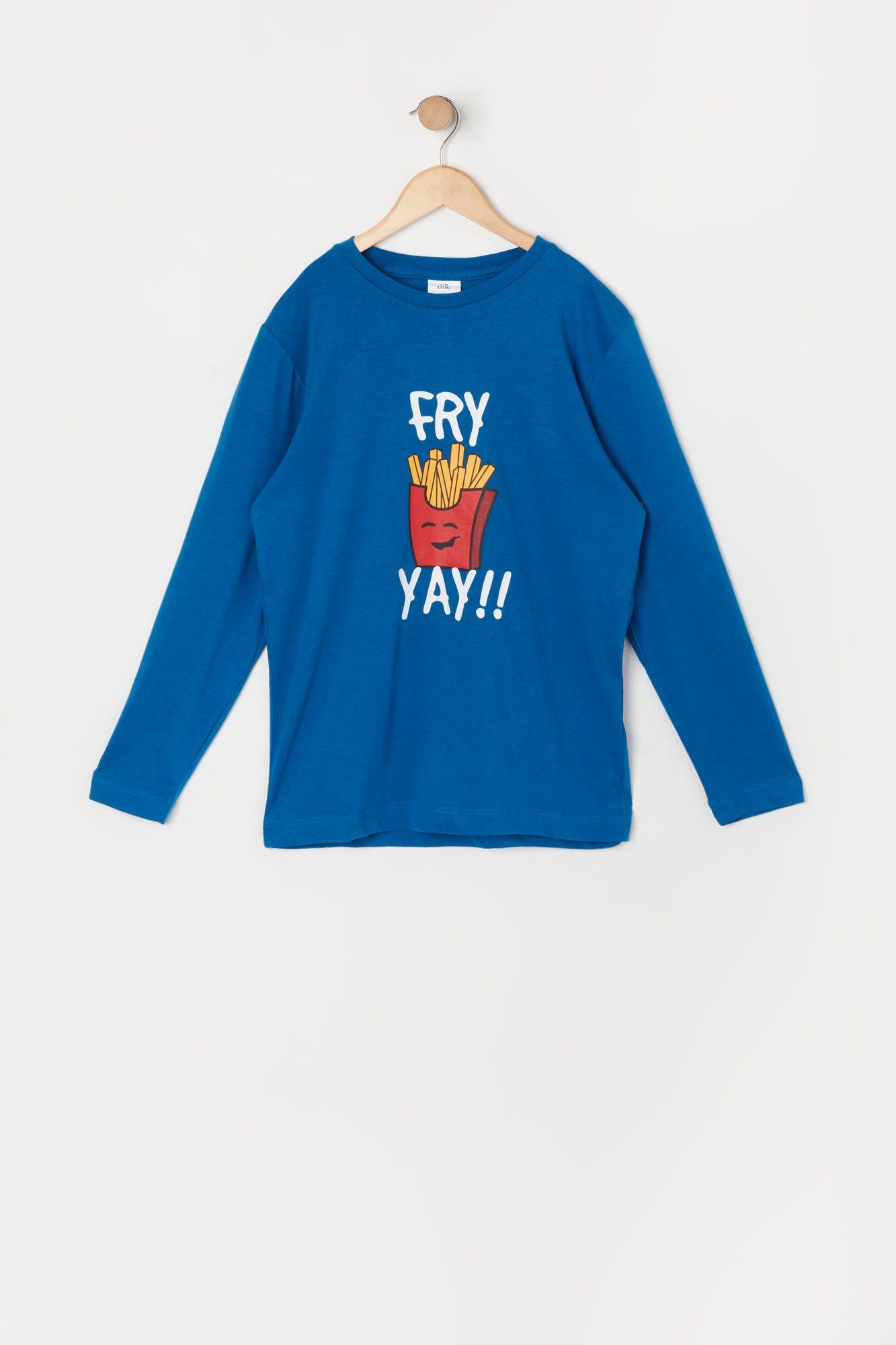 Boys Fry Yay Graphic Long Sleeve Top sold by Urban Planet