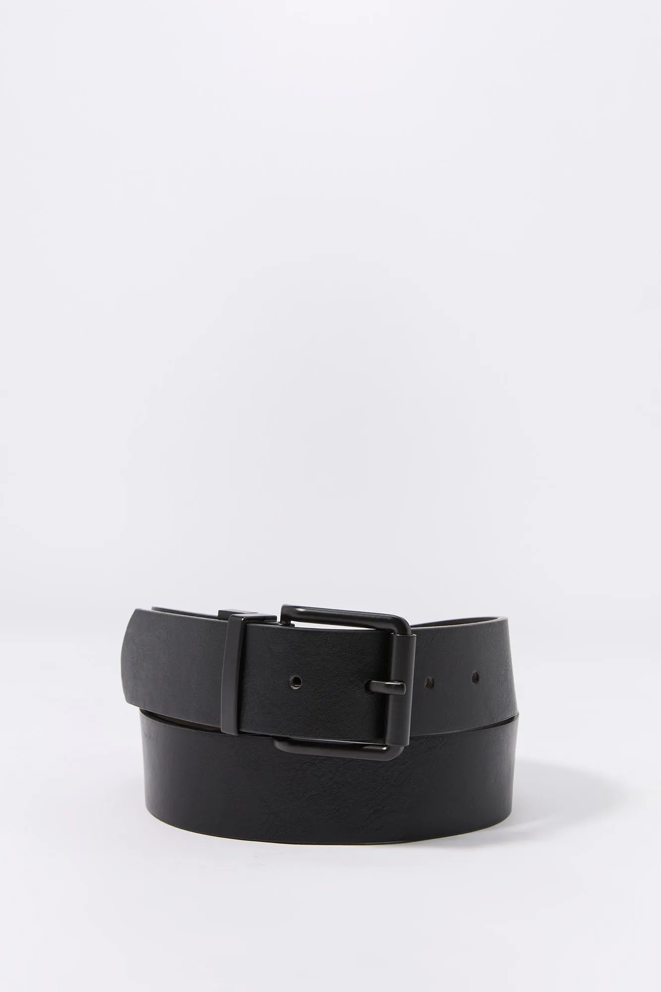 Black Faux Leather Belt sold by Urban Planet