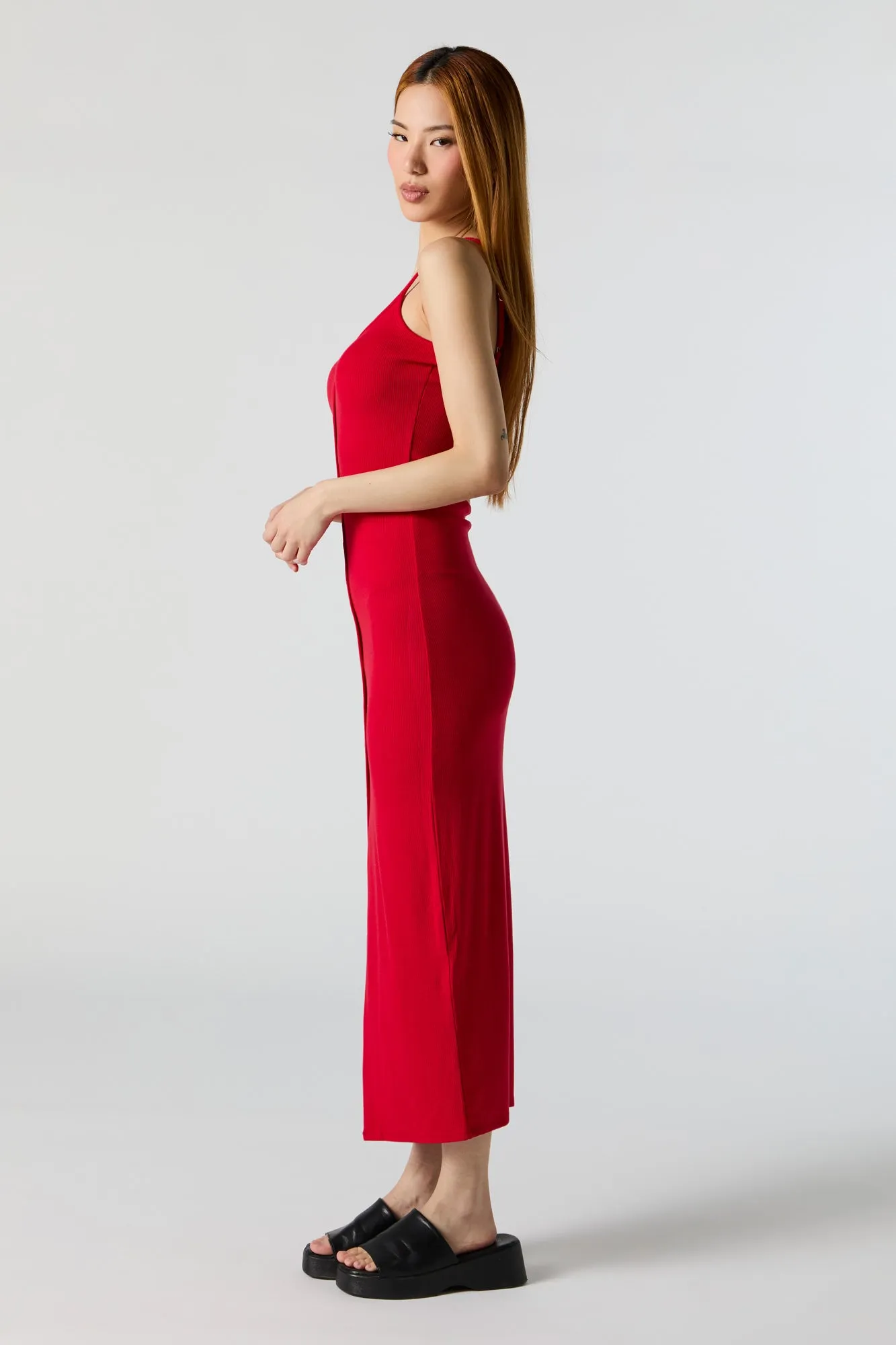 Robe maxi boutonnée moulante côtelée sold by Urban Planet product image thumbnail 2