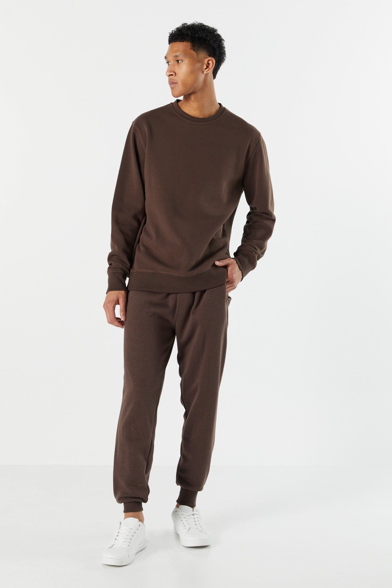 Solid Coloured Fleece Sweatshirt sold by Urban Planet product image thumbnail 6