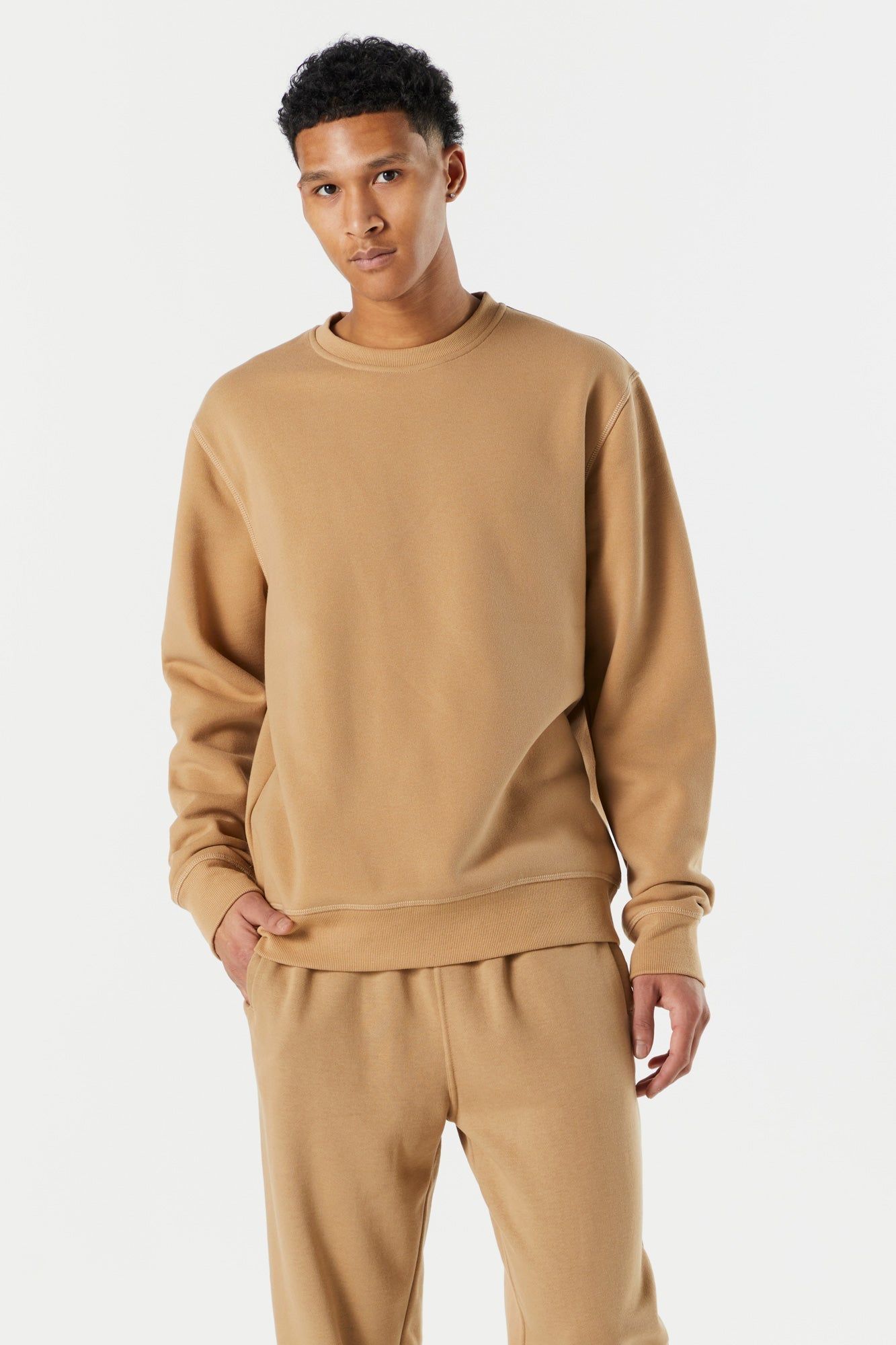 Solid Coloured Fleece Sweatshirt sold by Urban Planet product image thumbnail 7