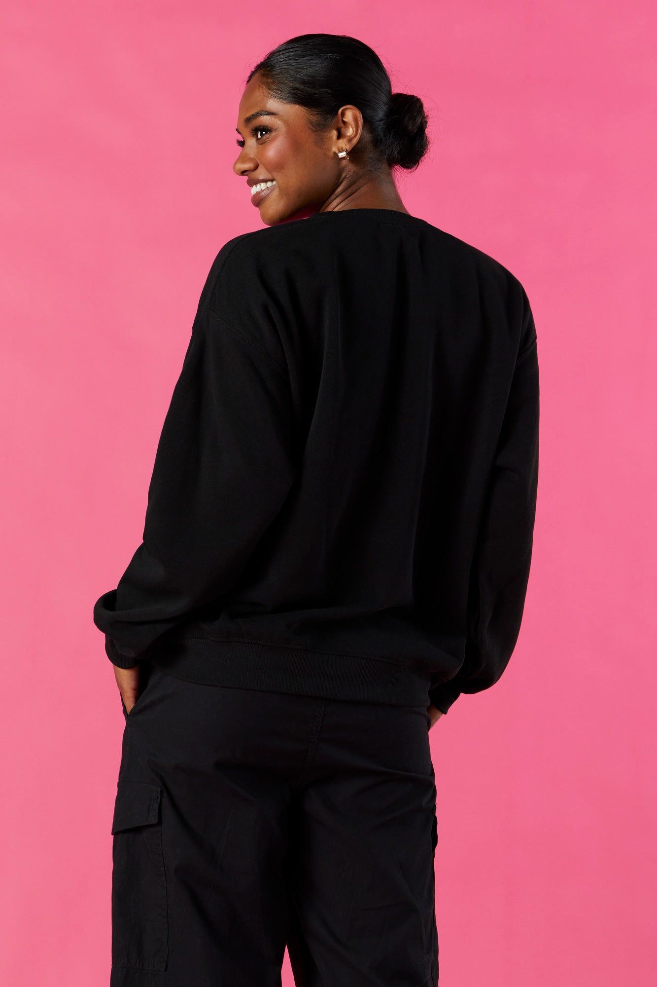 Barbie™ Black Graphic Fleece Sweatshirt sold by Urban Planet product image thumbnail 3