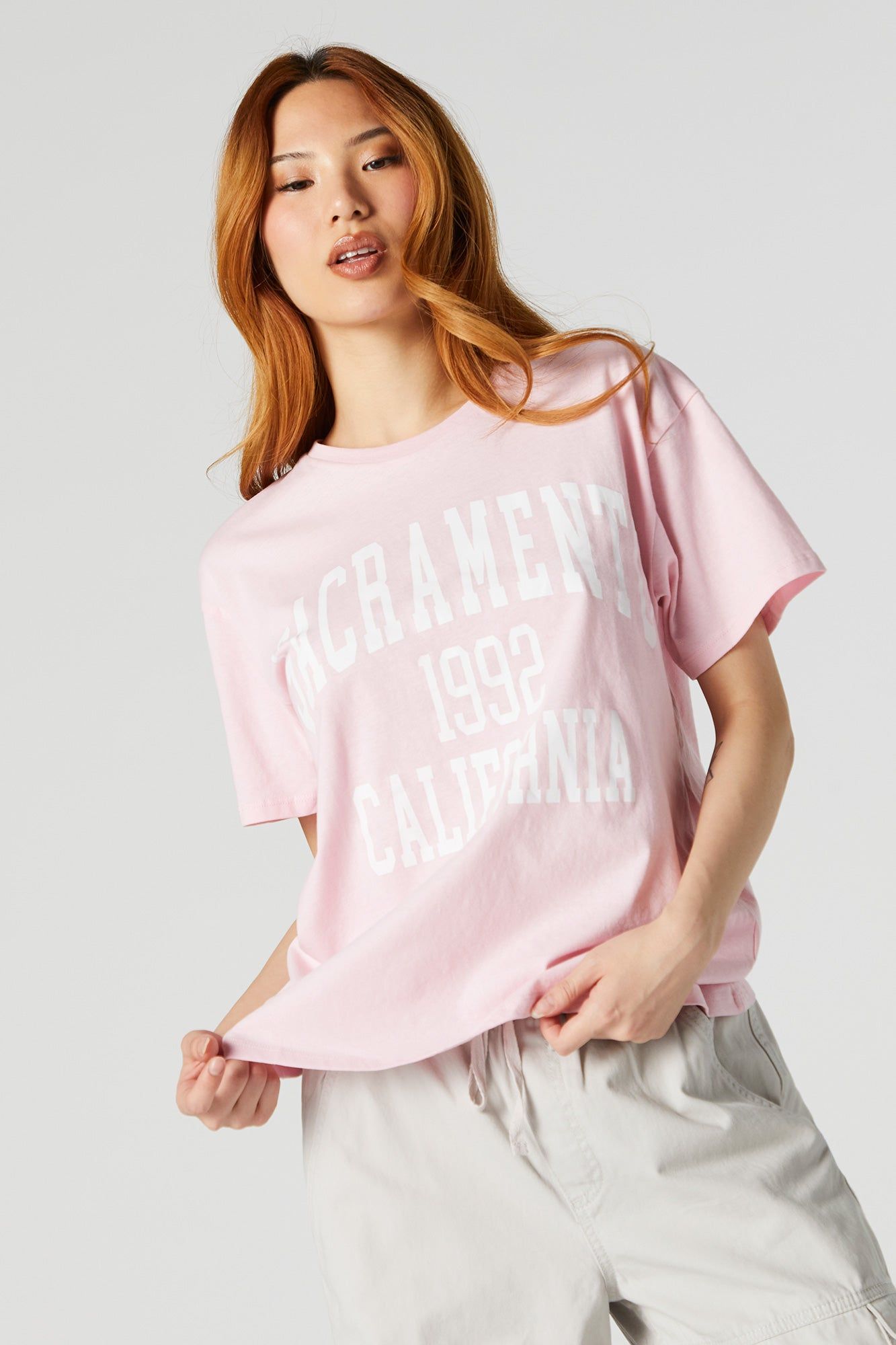Sacramento California Varsity Graphic Boyfriend T-Shirt sold by Urban Planet product image thumbnail 2