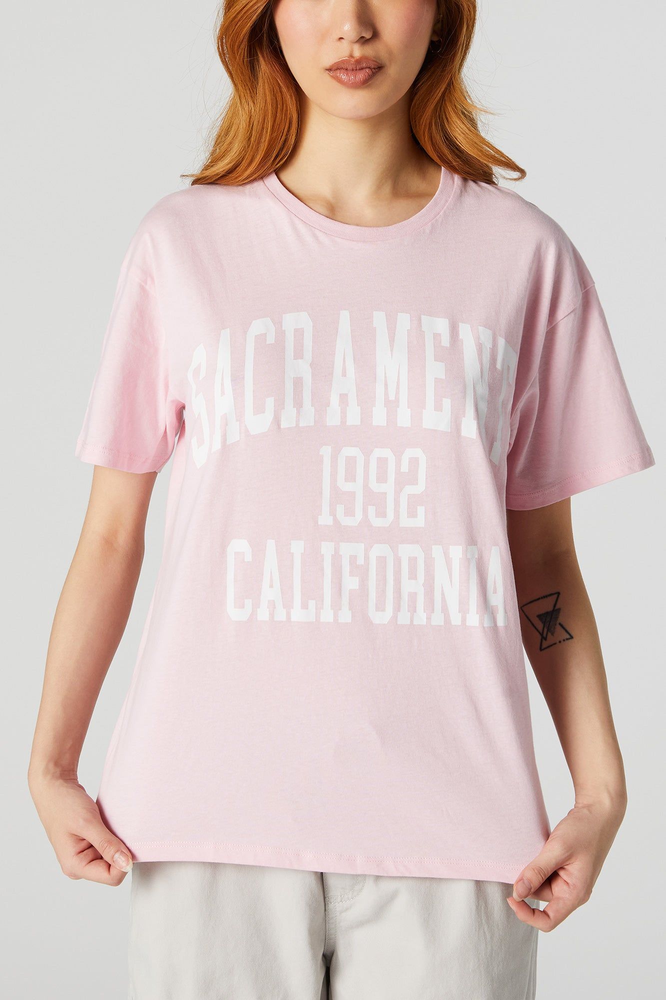 Sacramento California Varsity Graphic Boyfriend T-Shirt sold by Urban Planet