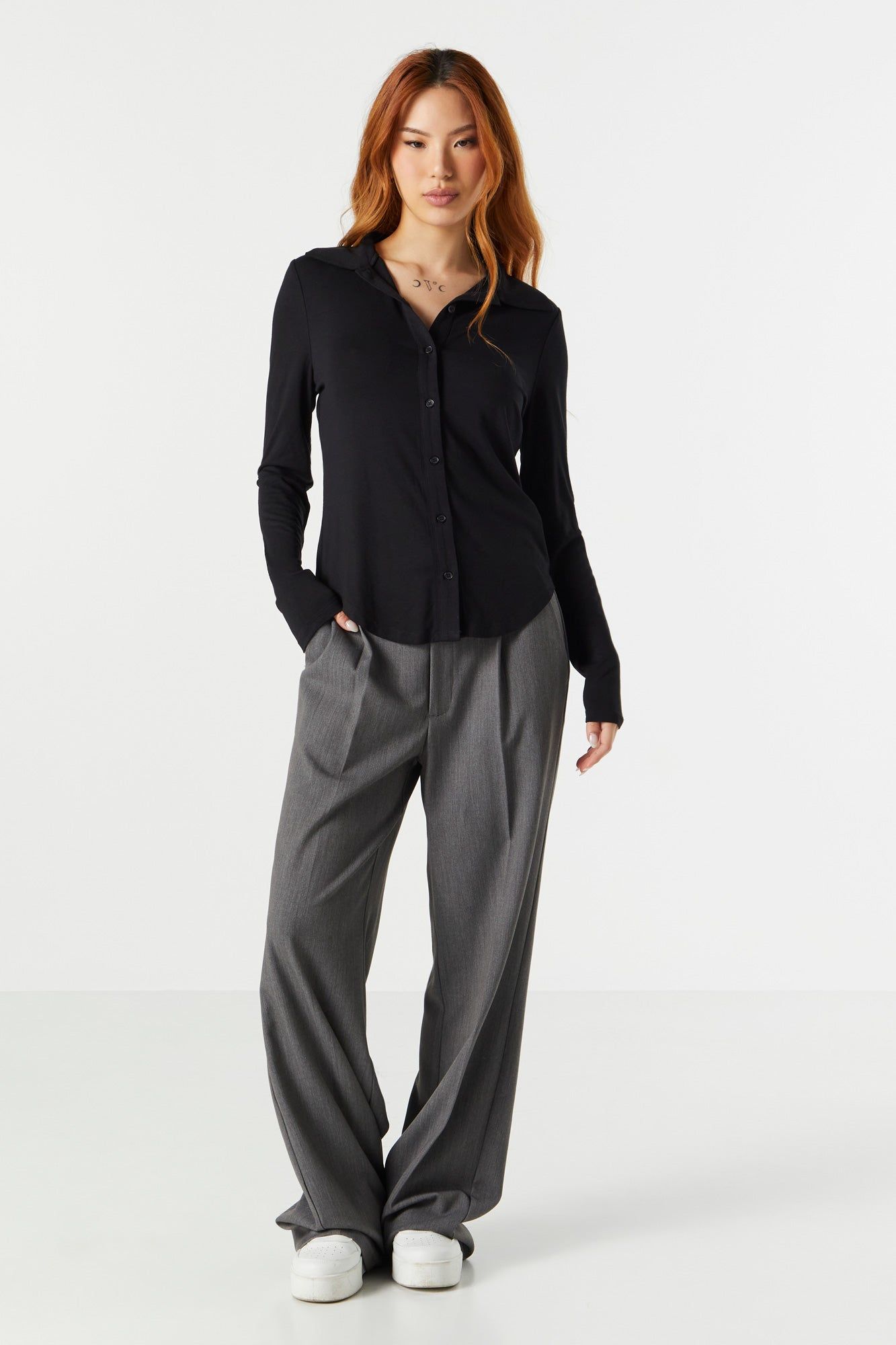 Collared Button-Up Top sold by Urban Planet product image thumbnail 6