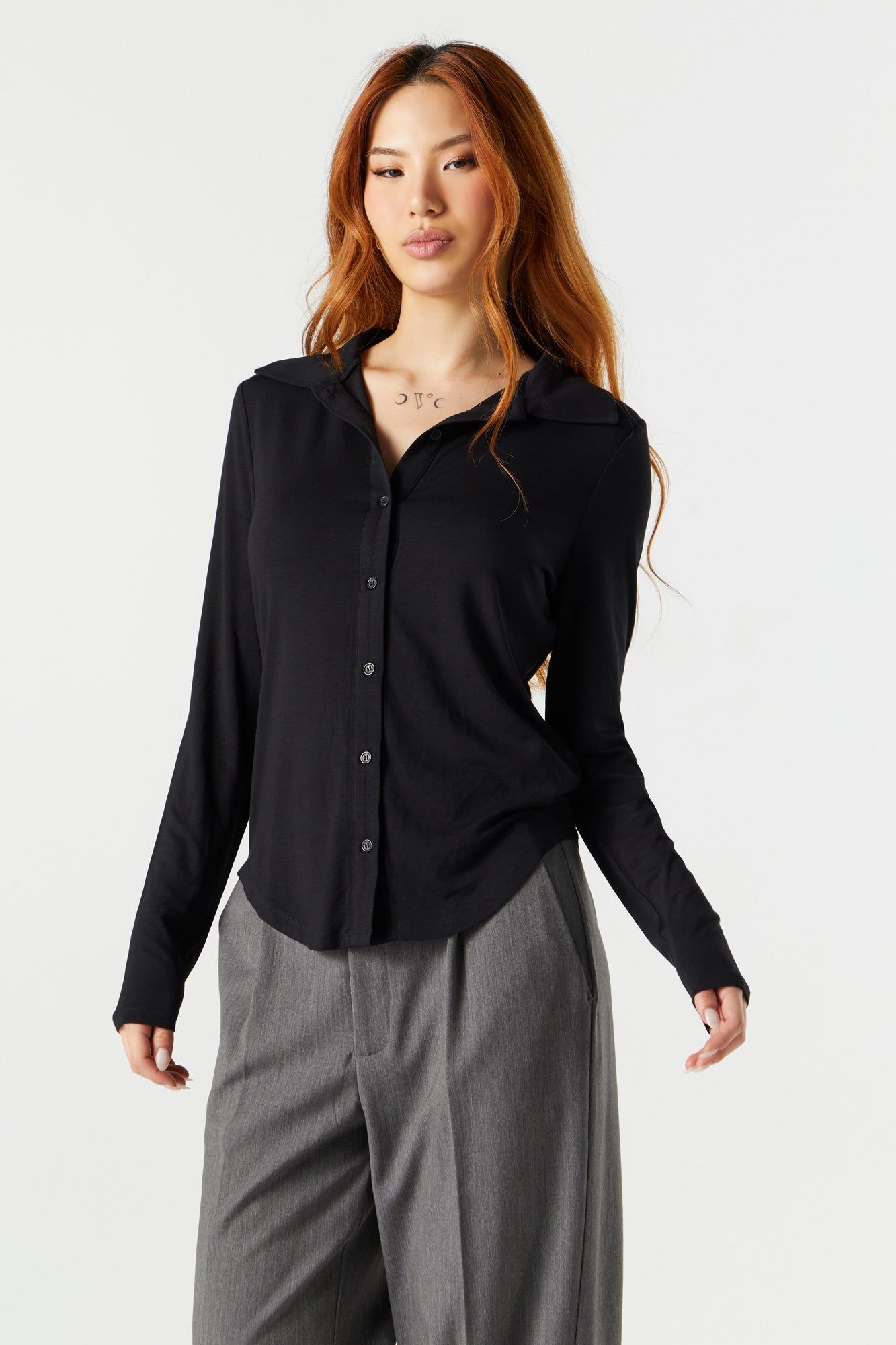 Collared Button-Up Top sold by Urban Planet product image thumbnail 4