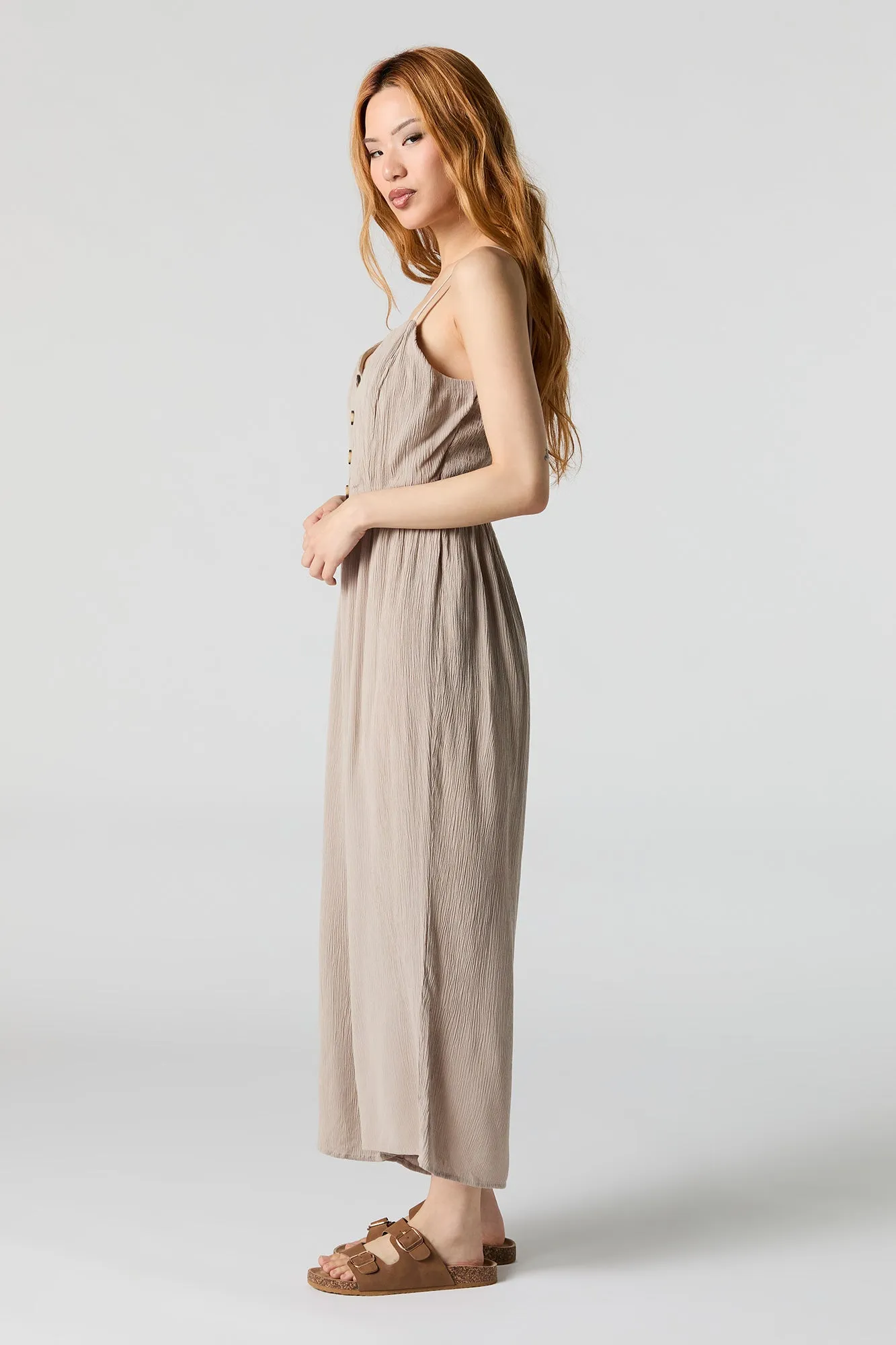 Button Front Sleeveless Jumpsuit sold by Urban Planet product image thumbnail 2