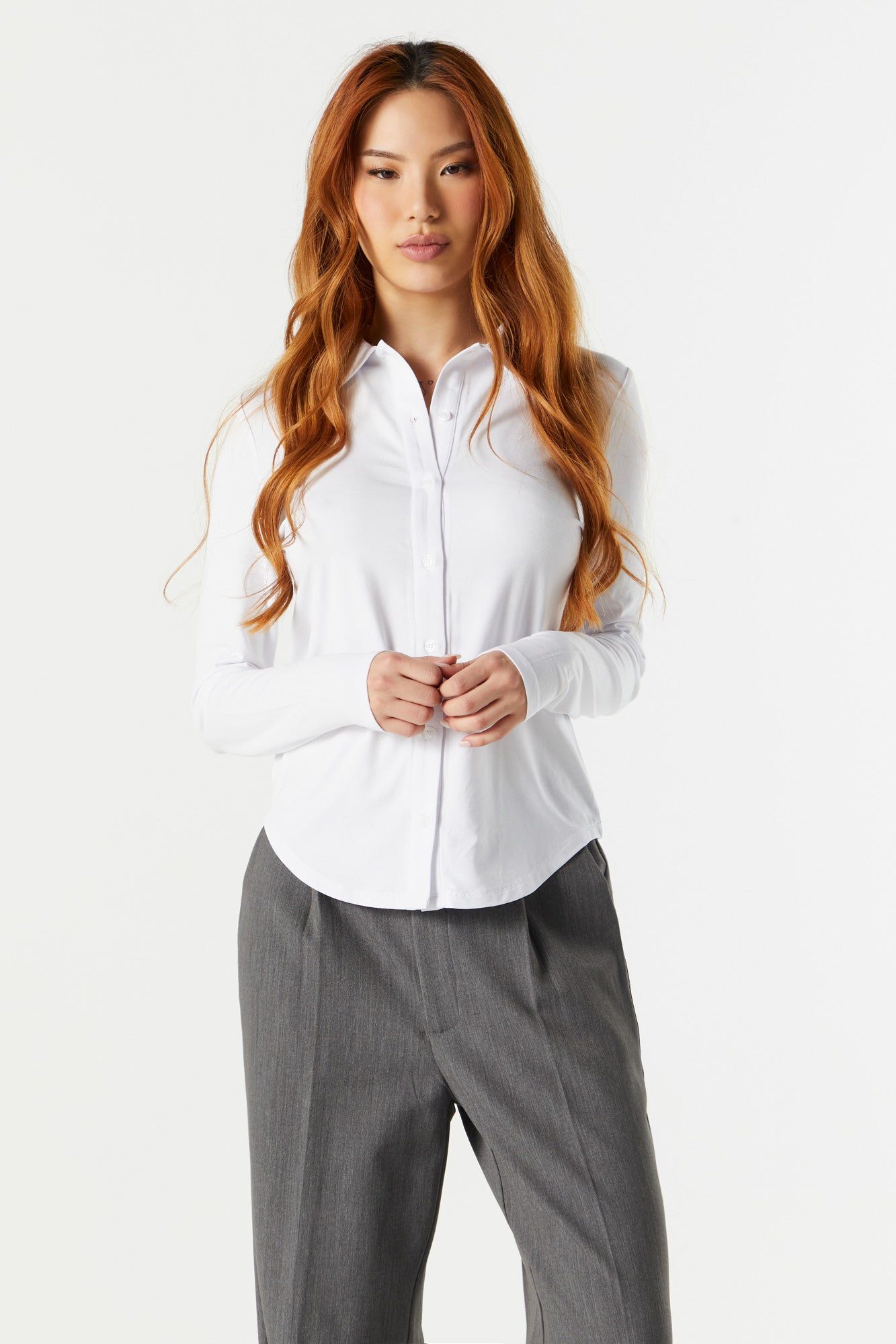 Collared Button-Up Top sold by Urban Planet product image thumbnail 7