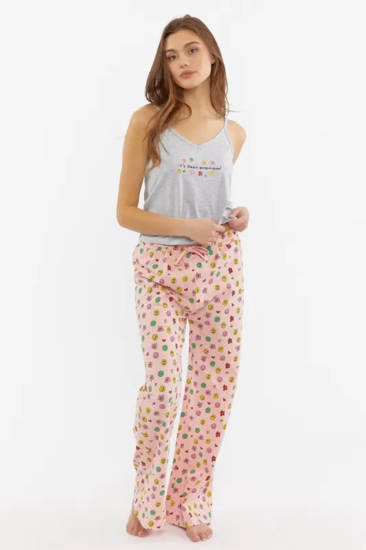 It's Been Emotional Graphic Tank and Pant 2-Piece Pajama Set sold by Urban Planet