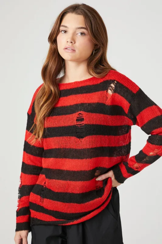 Distressed Striped Sweater sold by Urban Planet