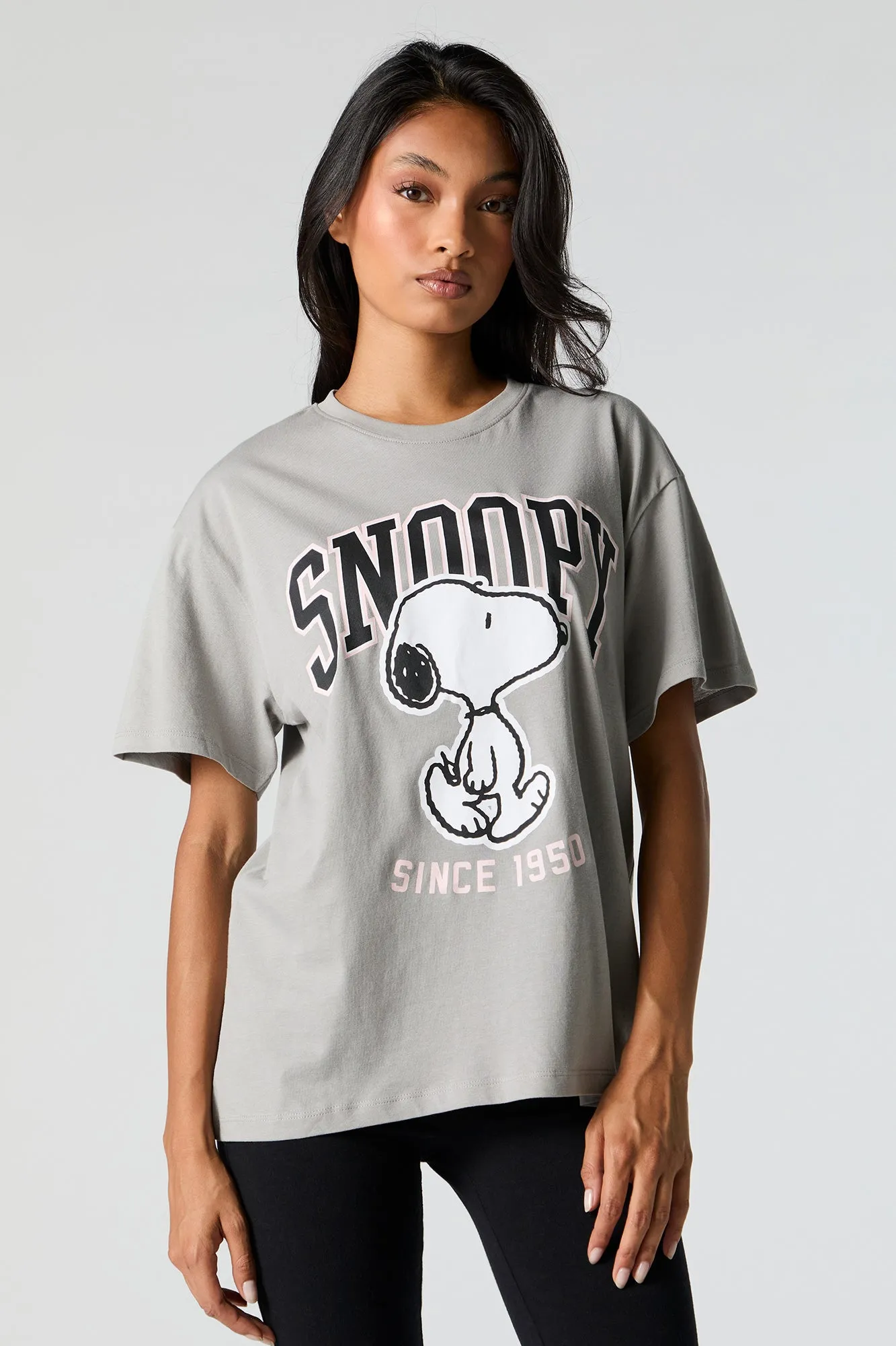 Snoopy Since 1950 Graphic Boyfriend T-Shirt sold by Urban Planet