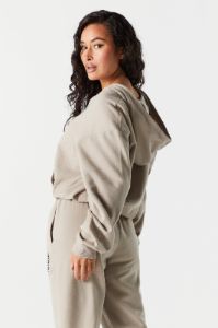 Embroidered Zip Up Varsity Hoodie sold by Urban Planet