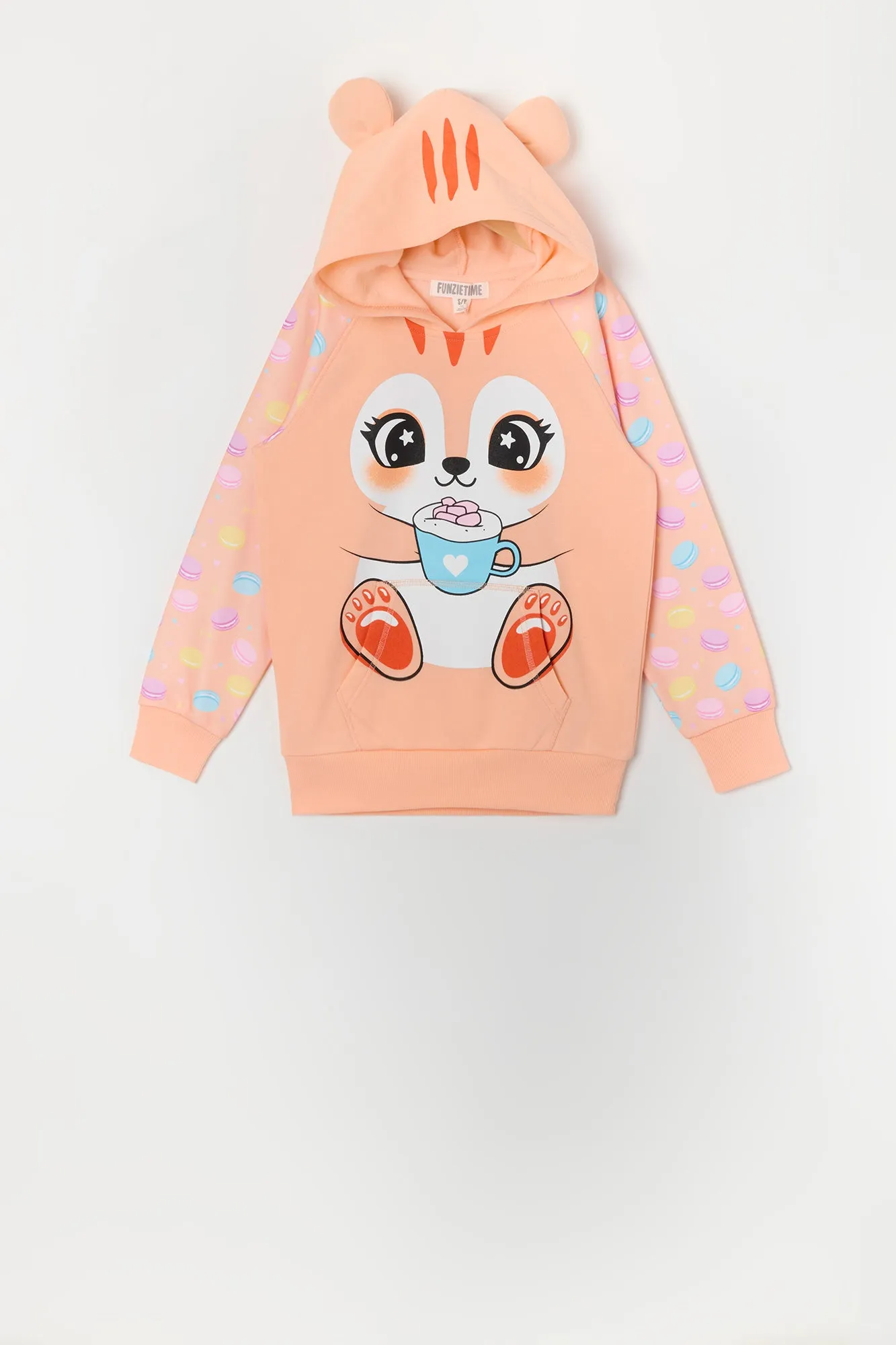 Girls Peach Tiger Character Hoodie sold by Urban Planet