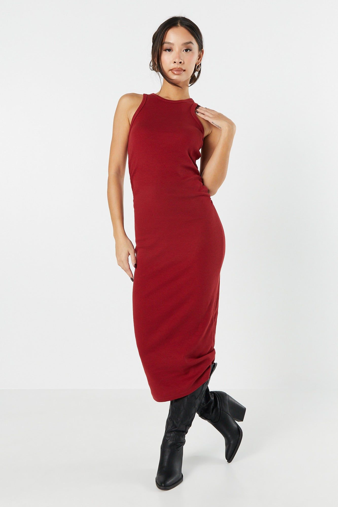 Ribbed High Neck Bodycon Midi Dress sold by Urban Planet product image thumbnail 3