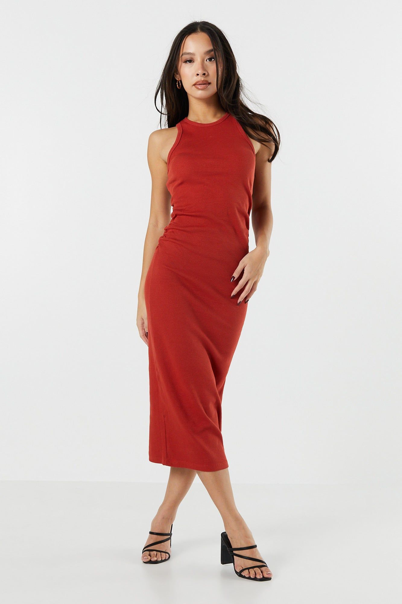 Ribbed High Neck Bodycon Midi Dress sold by Urban Planet